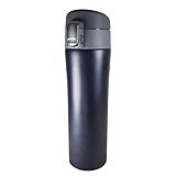 Garrafa Térmica Inox 500ml Squeeze Com Trava Para Academia Camping Treino Corrida Caminhada Café Água Suco Portátil Cantil -Azul-