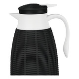 Garrafa Térmica Rattan Premium Preta Café Chás Leite Ampola De Vidro 1l Class Home