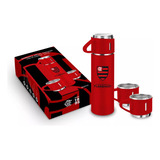 Garrafa Térmica Vacuum Do Flamengo Brasfoot Cor Vermelho