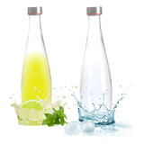 Garrafa Vidro 1 Litro Água Suco Tampa Inox Antivazamento
