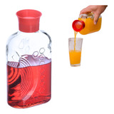 Garrafa Vidro Geladeira Água Suco Com Tampa Automática 1l