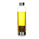 Garrafa Vidro Infusor Inox Fundo Chá Água 550ml Temperado