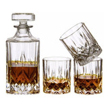 Garrafa Whisky Licoreira 1l Licor Kit 4 Copos 190ml Bebidas