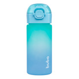 Garrafinha Degradê Azul Ou Rosa Canudo Silicone Alça Buba