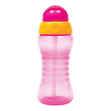 Garrafinha Fresh Copo Com Canudo De Silicone 300ml Buba Rosa