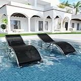 GarveeLife Conjunto De 2 Espreguiçadeiras De Pátio Espreguiçadeira Para Piscina Ao Ar Livre Espreguiçadeira Reclinável Para Banhos De Sol Espreguiçadeira De Gramado Encosto Duplo Para Todos Os