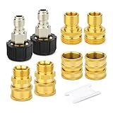 GASHER Kit De Conexão Rápida Para Lavadora De Pressão- Conexão Rápida M22 A 3-20-3 Cm- Liberação Rápida De 3-10-2 Cm- Conexões Giratórias De Conexão Rápida M22 De 14 Mm