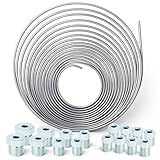 GASHER Kit De Tubulação De Linha De Freio De 3 40 6 Cm Bobina De Tubulação De Linha De Freio De Aço Galvanizado De 9 6 M Com Conexões De 16 Peças Porca De Tubo Invertido Para Sistemas De Frenagem