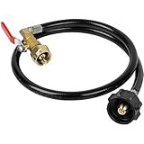 GASPRO Kit Adaptador De Refil De Tanque De Propano De 500 G- Mangueira De 900 Cm Com Válvula De Desligamento De Segurança- Encha Facilmente Garrafas De 500 G Do Tanque De 9 Kg