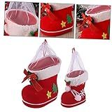 Gatuida 2 Unidades Botas De Presente De Natal Para Crianças Enfeite De árvore De Natal Porta Doces De Natal Decoração Botas De Presente Para Crianças Porta Doces Papai Noel