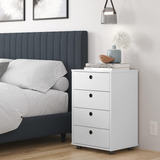 Gaveteiro 4 Gavetas Escritório Quarto Classic Branco Lojasgk
