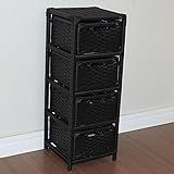 Gaveteiro 4 Gavetas Fibra Sintética 30x30x80 Preto