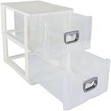 Gaveteiro Branco Com 2 Gavetas Transparentes Suas Gavetas Transparentes Permitem Que Veja O Conteúdo De Forma Fácil Facilitando O Acesso Rápido Aos Seus Itens 