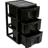 Gaveteiro Chão 3 Gavetas Organizador Multiuso Branco E Preto