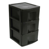 Gaveteiro De Chão 3 Gaveta Grande Organizador Multiuso Preto