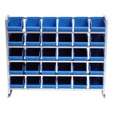 Gaveteiro Estante Com 30 Caixas Bin No3 Azul