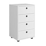 Gaveteiro Mesa De Cabeira Multiuso 4 Gavetas Classic -Branco-