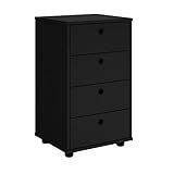 Gaveteiro Mesa De Cabeira Multiuso 4 Gavetas Classic -Preto-