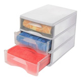 Gaveteiro Organizador Plástico De Mesa Com 3 Gavetas