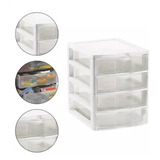 Gaveteiro Organizador Plástico De Mesa Modular Com 4 Gavetas