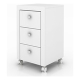 Gaveteiro Para Escritorio 03 Gavetas Me4108 Branco Tecno Mob