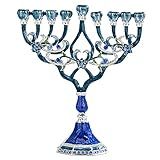 Gazechimp Castiçal Pintado À Mão Cristais Candelabros Para Hanukkah Judeu Geométrico Peças Centrais Do Partido Home Decoração Clássica Peça De Mostruário B