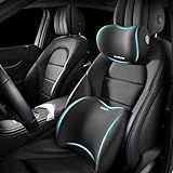 GDCARSL Kit De Almofada De Apoio De Cabeça E Lombar Para Carro Almofada Ergonômica De Pescoço E Assento Traseiro Para Alívio Da Fadiga Almofadas De Espuma Viscoelástica Para Assento De Condução