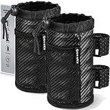 GEARV Suporte De Copo Para Bicicleta Scooter E Cadeira De Rodas Suporte De Garrafa De água Para UTV ATV Andador Carrinho De Golfe E Praia Acessórios Universais De Suporte De Bebida Com Bolso De Rede E Trava De Cabo Fibra De Carbono 