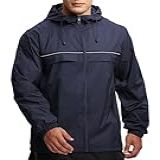 GEEK LIGHTING Jaqueta De Chuva Masculina Impermeável Com Capuz Leve Para Acampamento Caminhada Corrida E Viagem Azul Marino M