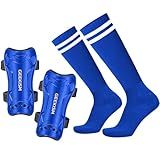 Geekism Caneleiras De Futebol Esportivo Juvenil 2 Pares 3 Tamanhos De Caneleiras Infantil Equipamento De Proteção De Panturrilha 3 15 Anos Meninas Meninos Crianças Adolescentes Azul Médio