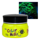 Gel Neon Fluorescente Amarelo Cabelo 150g Brilha Luz Negra
