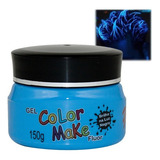 Gel Neon Fluorescente Azul Cabelo 150g Brilha Luz Negra Rave