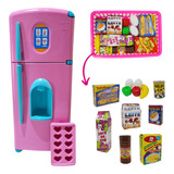Geladeira Brinquedo Duplex Rosa Cozinha Infantil