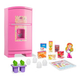 Geladeira De Brinquedo Infantil Grande 47cm Acessórios Ovos