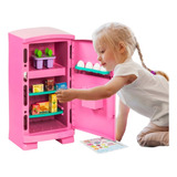 Geladeira De Brinquedo Infantil Grande 47cm Acessórios Ovos