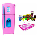 Geladeira De Brinquedo Infantil Grande E Acessórios Internos