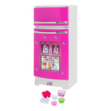 Geladeira Pink Mágica Brinquedo Didatico Educativo