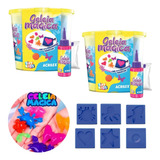Geleia Magica 4 Cores C Moldes Para Criar Squishy Kit Com 2