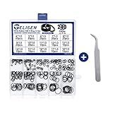 Gelisen Kit De Anéis De Vedação De Borracha Nitrílica 240 Peças Espessura De 1 0 Mm 15 Tamanhos Conjunto Universal De Arruelas Métricas Nbr Conjunto De Sortimento Para Torneira 240Pcs 1 0 Mm 