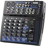 Gemini Sound GEM 08USB Misturador De áudio Bluetooth De 8 Canais Mixer Profissional Compacto Para DJ Com Reprodução USB Phantom Power Equalizador De 3 Bandas E FX Ajustável