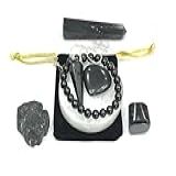 GEMSCITE WholesaleGemShop Conjuntos De Presente De Turmalina Preta Natural Coleções De Kits De Cristal Real Lotes A Granel Pedras Preciosas Genuínas Para Proteção De Suporte Emocional Medium Pedra 