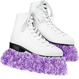 Gemscream Capas De Patins De Gelo Felpudas Capas De Lâmina De Patins De Hóquei Protetores De Skate De Gelo Para Mergulhos De Skate De Gelo Para Meninas Meninos Jovens Mulheres Homens Adultos Roxo Tamanho G 