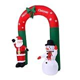 Generic Arco Inflável Iluminado De Natal De 3 1 M De Altura Decoração De Feriado EUA 110 V Papai Noel E Boneco De Neve Decoração Para Ambientes Internos