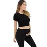 GENERIC Calça Legging Maternidade Plus Size Gestante Grávida GG A G3 GG Preto 