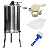 Generic Kit De Colheita De Mel Manual De 3 Molduras De Aço Inoxidável Para Centrífuga De Mel Com Filtro De Mel De Nylon Portão De Mel De Plástico Garfo De Destampa Suprimentos Para Apicultura 3