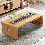 Generic Mesa De Centro Dobrável De Bambu Com Superfície Lisa Envernizada Ideal Para Café Chá E Laptop Elegante Sala De Estar E Móveis De Escritório Natural