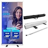 Generic Porta Banner Roll-up Suporte Premium Banner Estrutura 85x200cm Com Bolsa