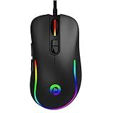 Generic Purrfect Mouse Para Jogos Sensor óptico De Alta Precisão 8000DPI Vida útil De 20 Milhões De Cliques Alto Desempenho RGB Ergonômico USB Fácil De Ligar E Usar Com Fio Preto
