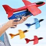 Genérico Avião Planador Com Lançador Catapulta E LED Brinquedo Aeromodelo Divertido Ideal Para Crianças Aventura E Desafios Aéreos 