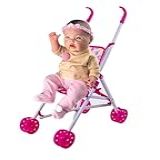 Genérico Boneca Bebê Reborn Menina Milk Brinquedos Carrinho Rosa
